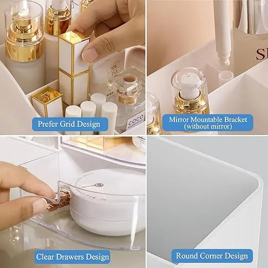 White Makeup Organiser with Drawer