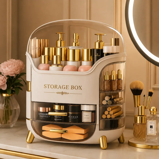 Luxury Cosmetic Organizer for Elegant Desktop Storage Solutions
