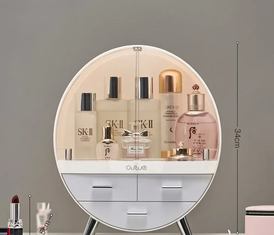 Makeup Organizer with Dust Cover - Stylish Storage