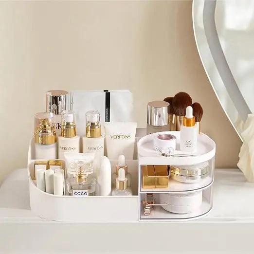 White Makeup Organiser with Drawer
