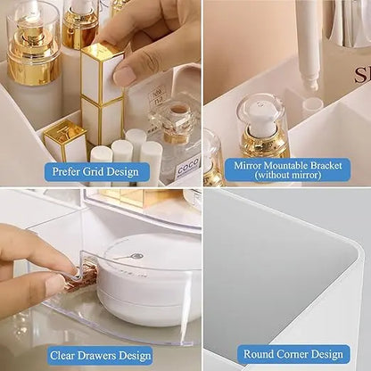 White Makeup Organiser with Drawer