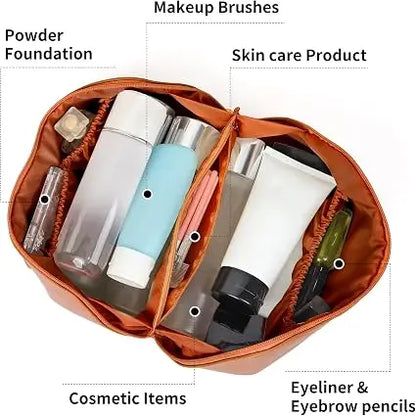 Luxury Cosmetic Leather Pouch – Travel Makeup Organizer