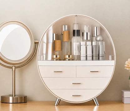 Makeup Organizer with Dust Cover - Stylish Storage