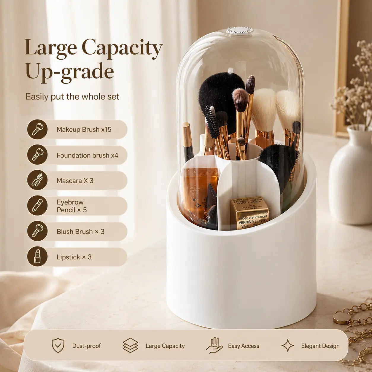 360 Rotating Brush Organizer