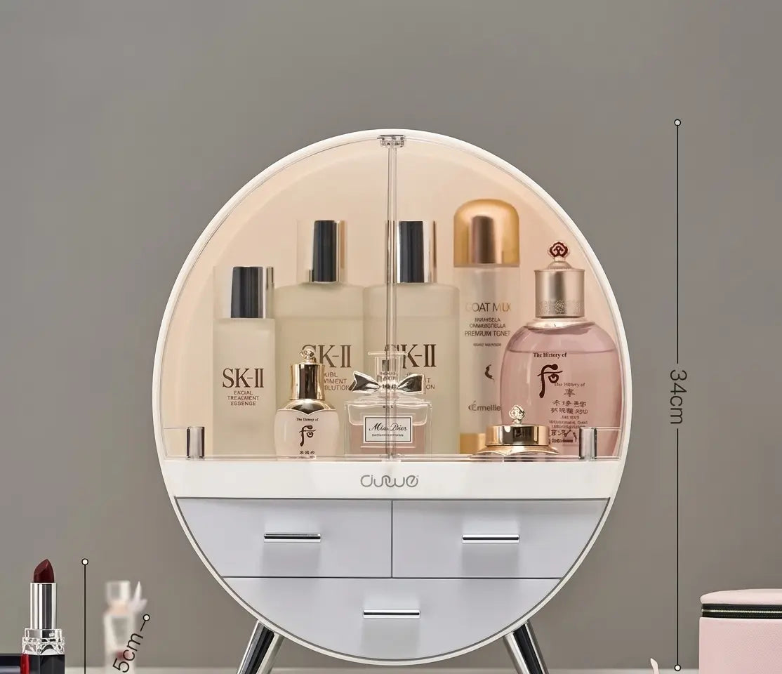 Makeup Organizer with Dust Cover - Stylish Storage