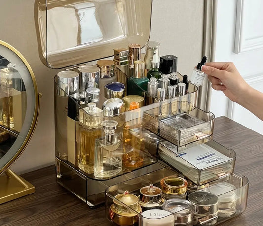 Acrylic Cosmetics Storage Box with Multiple Drawers
