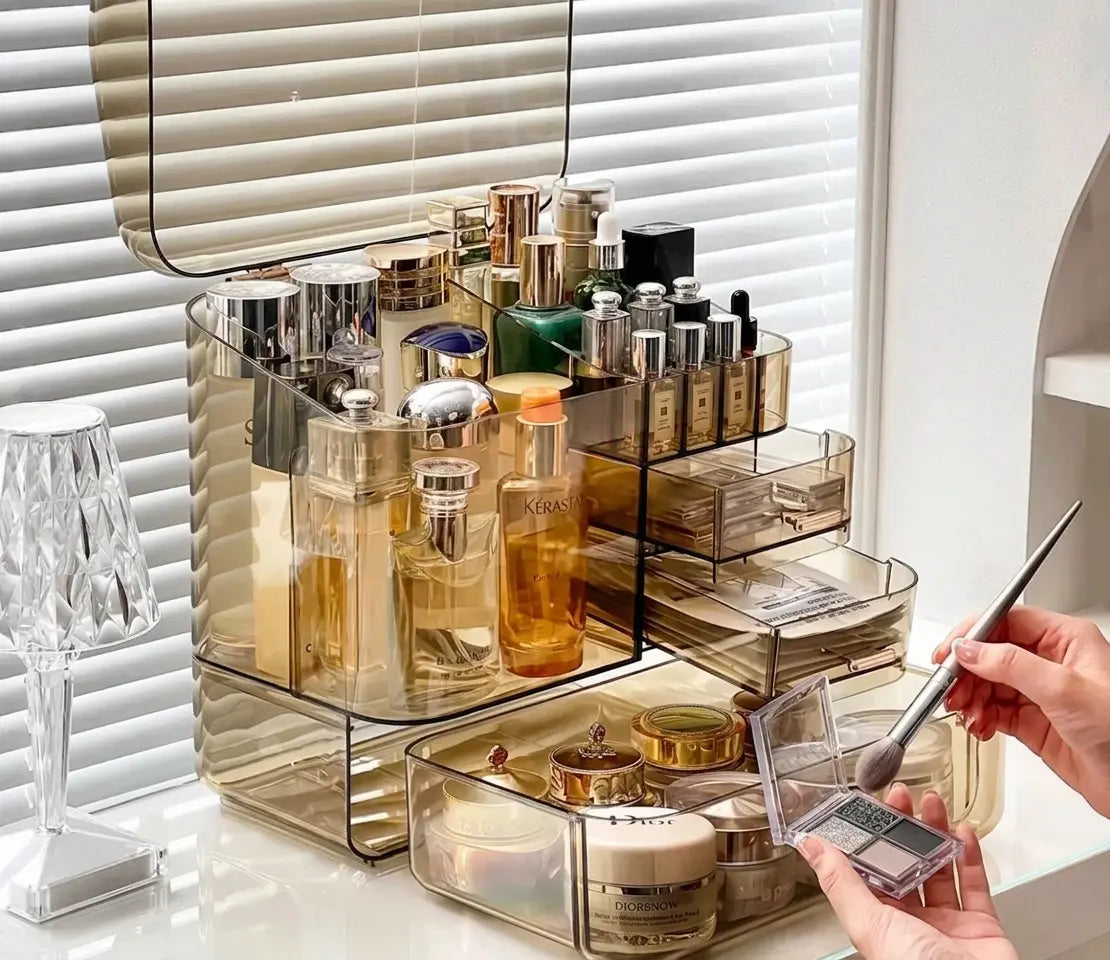 Acrylic Cosmetics Storage Box with Multiple Drawers