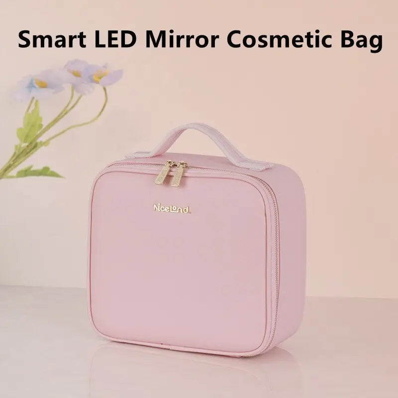 Smart LED Makeup Case with Mirror, Portable Storage