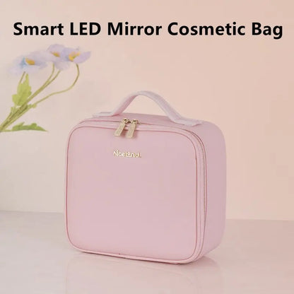 Smart LED Makeup Case with Mirror, Portable Storage